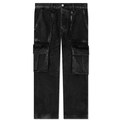Denim Logo Cargos Charcoal Wash