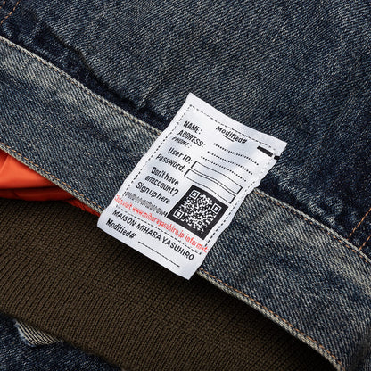 Flight Jacket Layered Denim Indigo