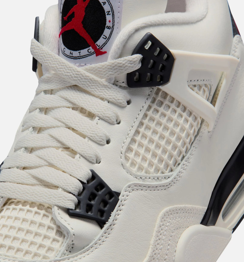 Air Jordan 4 Retro Flight Club Mens Lifestyle Shoe Sail Black University Red