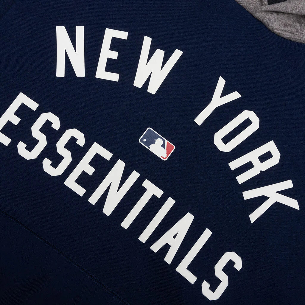 Fear of God Essentials x MLB Yankees Sport Hoodie Midnight Navy Homestead Heather