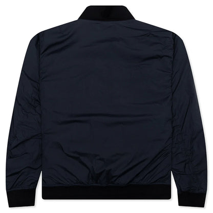 Skin Touch Nylon Bomber Jacket Navy Blue