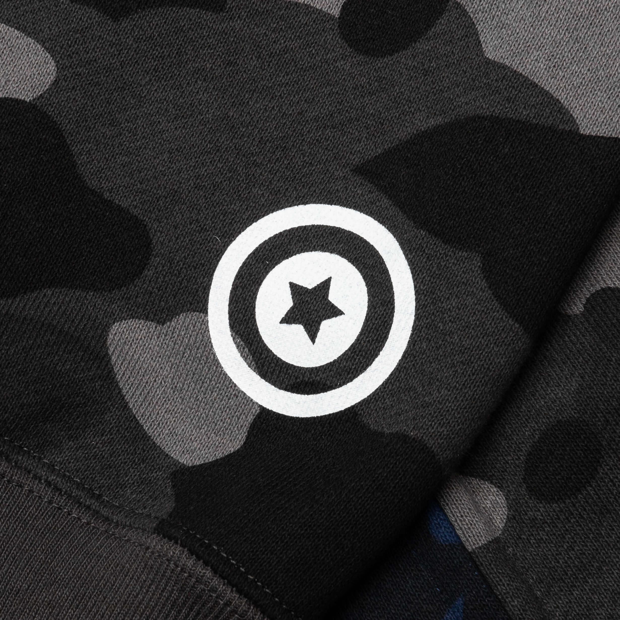 Color Camo Separate Shark Full Zip Hoodie Black Navy