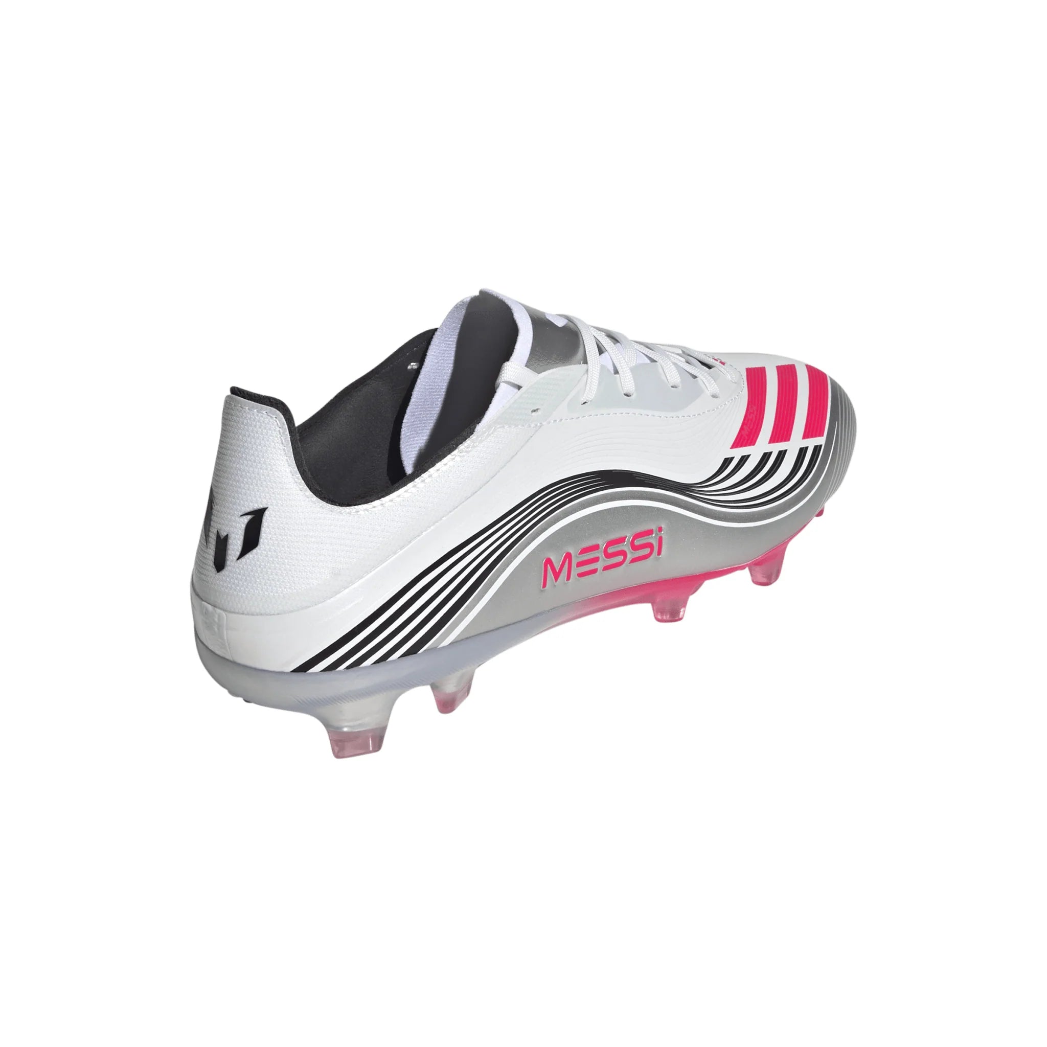 adidas F50 Messi Pro Firm Ground Soccer Cleats White Red Silver
