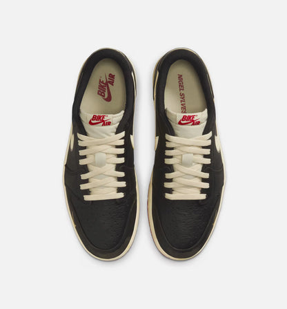Nigel Sylvester x Air Jordan 1 Retro Low Nitro Mens Lifestyle Shoe Black Muslin Varsity Red Limit One Per Customer