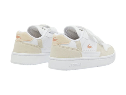Tenis Lacoste T Clip Blanco y Rosa para Niño