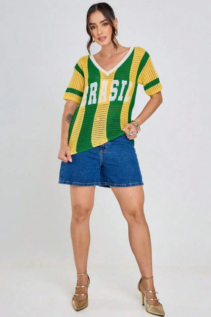 Blusa Brasil Tricot Copa do Mundo
