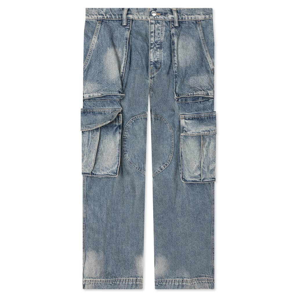 Denim Logo Cargos Light Wash
