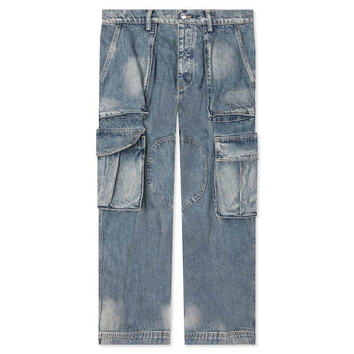 Denim Logo Cargos Light Wash