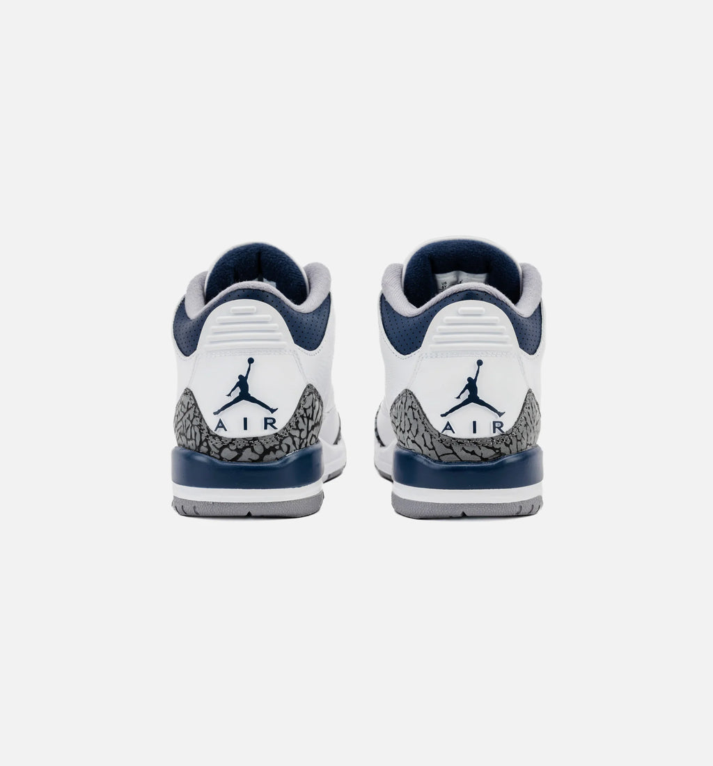 Air Jordan 3 Retro Midnight Navy Grade School Lifestyle Shoe White Midnight Navy