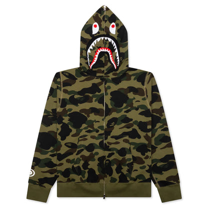 1st Camo 2nd Shark Full Zip Hoodie Green