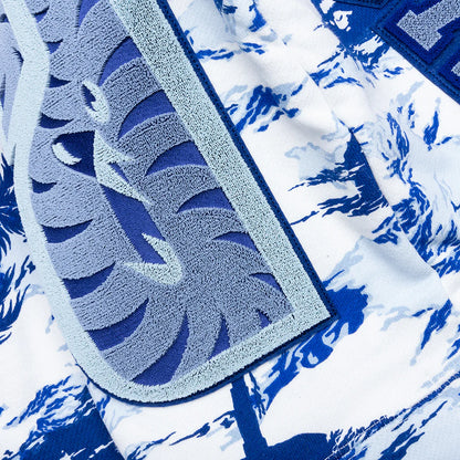 Palm Tree Camo Relaxed Fit Shark Full Zip Hoodie Blue