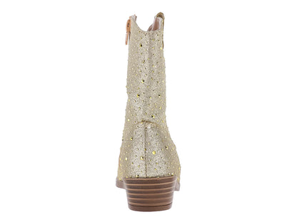 Botas Vaqueras Divitas Color Oro para Niña