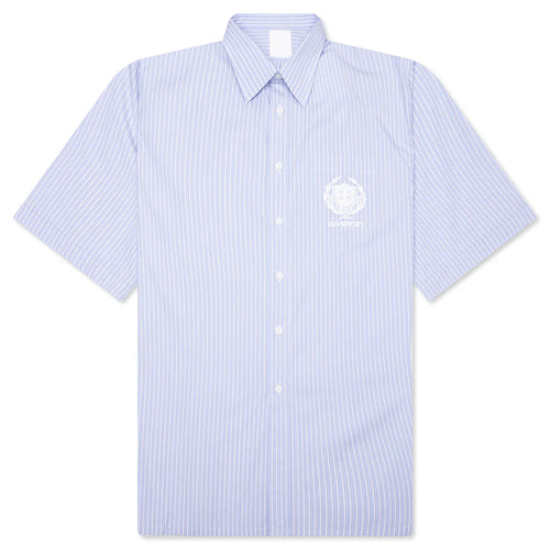 Crest Logo Stripe Shirt Light Blue