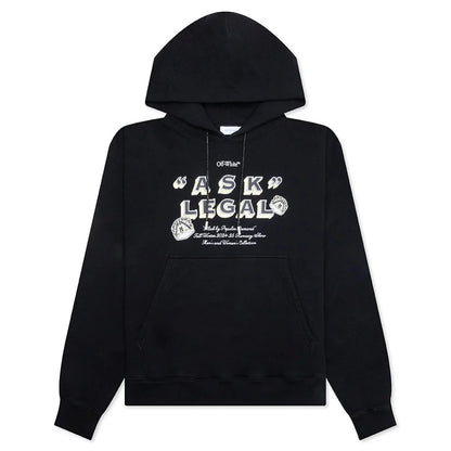 Arr Ask Legal Skate Hoodie Black White