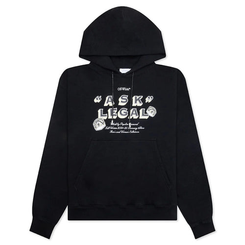 Arr Ask Legal Skate Hoodie Black White
