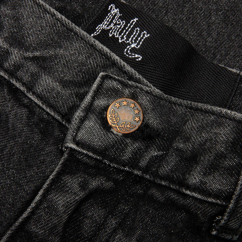 Busted Double Knee Jean Black