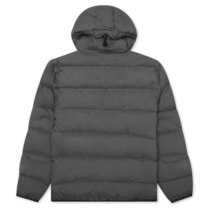 Real Feather Hooded Jacket Lead Grey