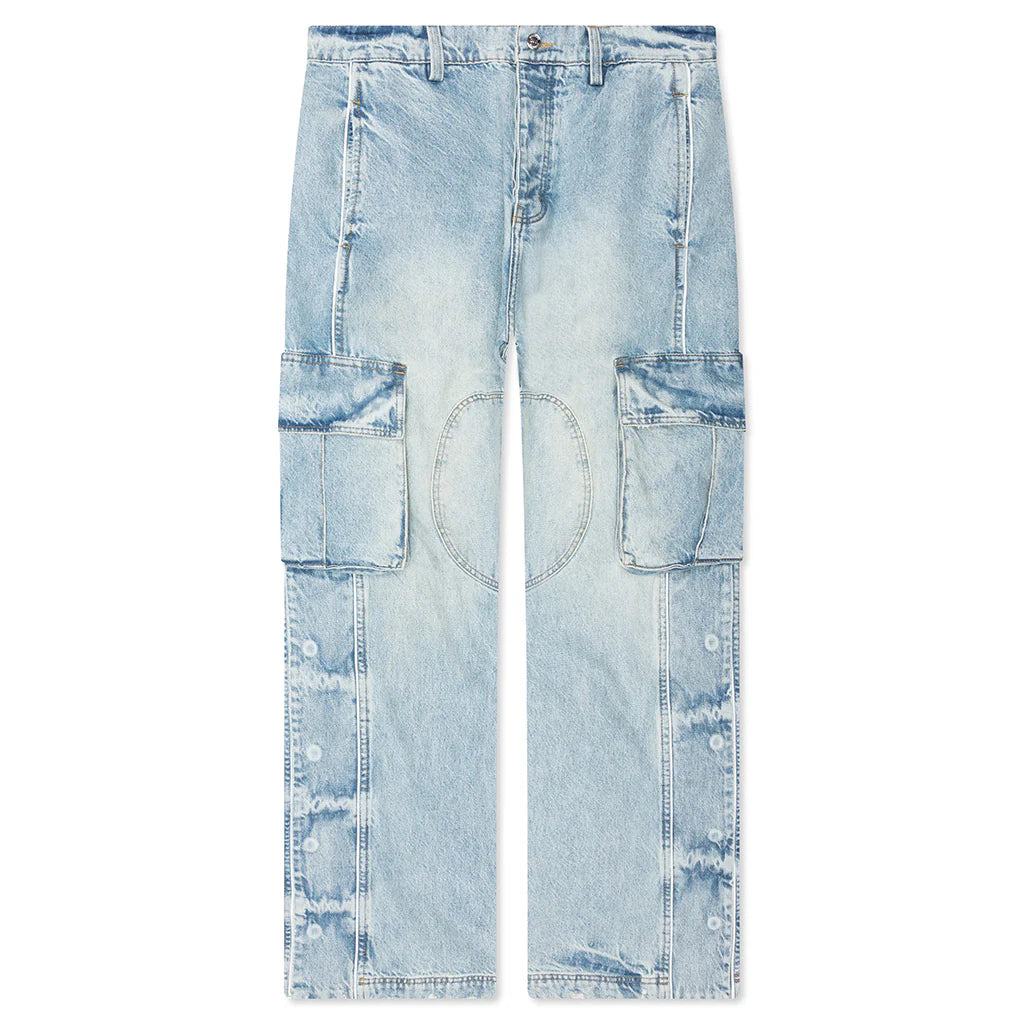 Denim Track Logo Cargos Light Wash