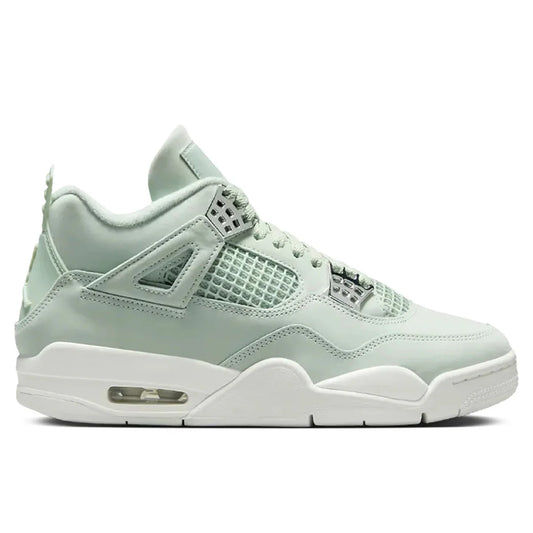 Womens Air Jordan 4 Retro Abundance Seafoam Sail Metallic Silver