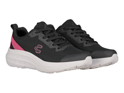 Tenis Charly Road Casual Negro con Fucsia para Mujer