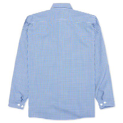 Checked Wool Shirt Blue White