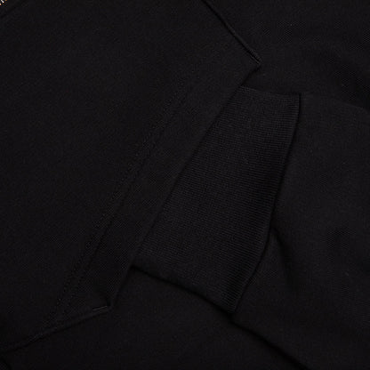 Fleece Zipped Hoodie with Hubert Objects Print Black