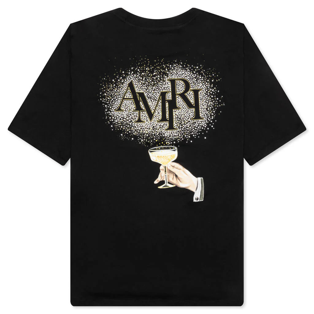 Crystal Champagne Tee Black