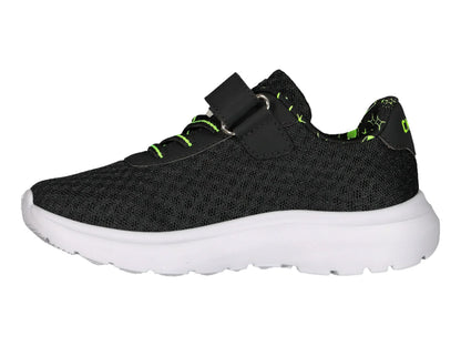 Tenis Charly Road Casual Negro con Verde Lima para Niño