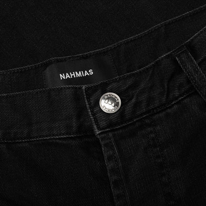 Beaded Sun Wide Jeans Charcoal Wash