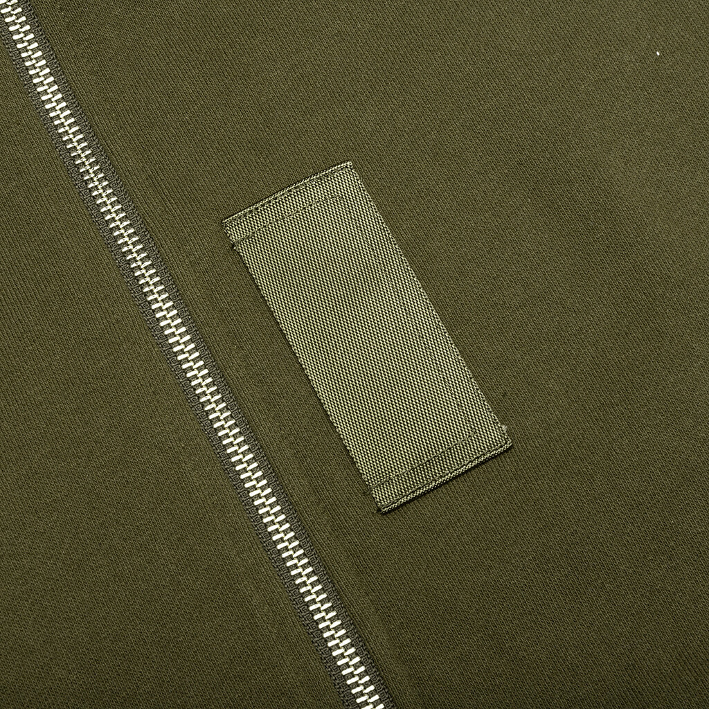 Military Shark Relaxed Fit Full Zip Hoodie Olive Drab