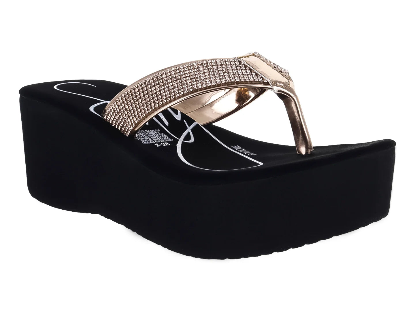 Sandalias Sary Oro Rosado y Negro para Mujer