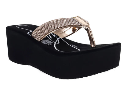 Sandalias Sary Oro Rosado y Negro para Mujer