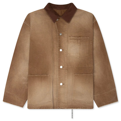 Utility Denim Jacket Dark Brown