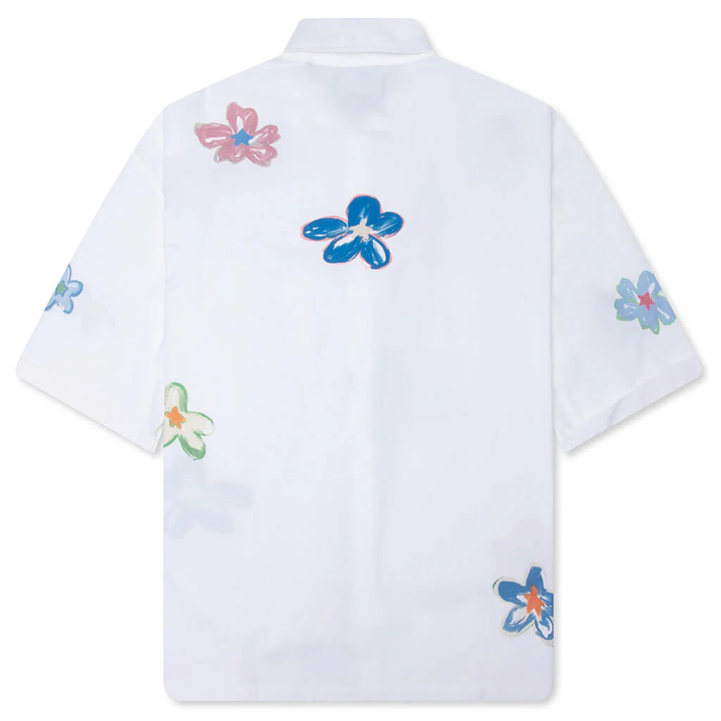 Super Bloom Cropped S S Shirt White