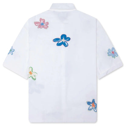 Super Bloom Cropped S S Shirt White