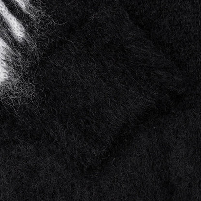 Intarsia Mohair and Wool Sweater Black White