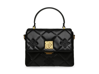 Bolso de Hombro Steve Madden Brutus Negro y Dorado para Mujer