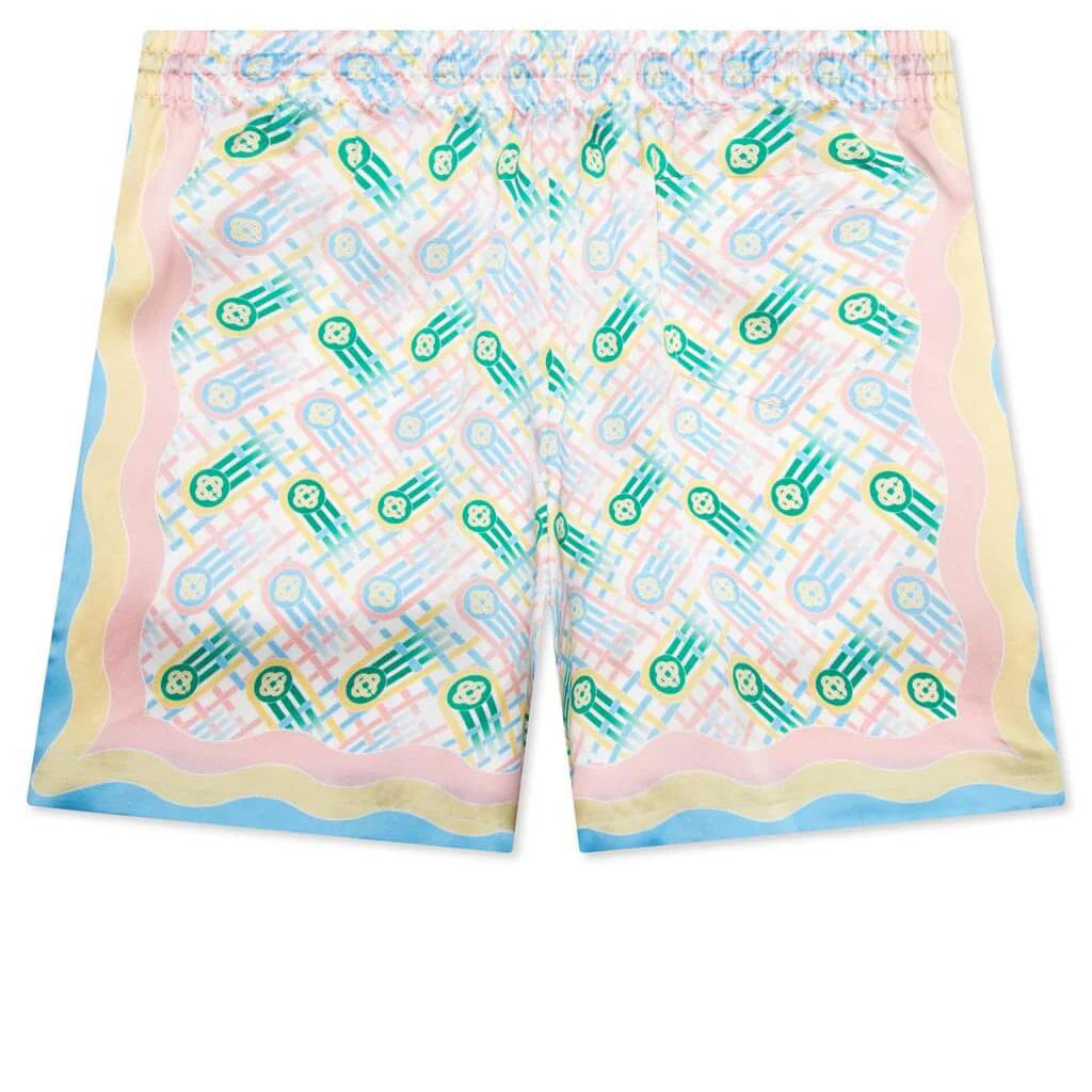 Silk Shorts With Drawstrings Ping Pong Print