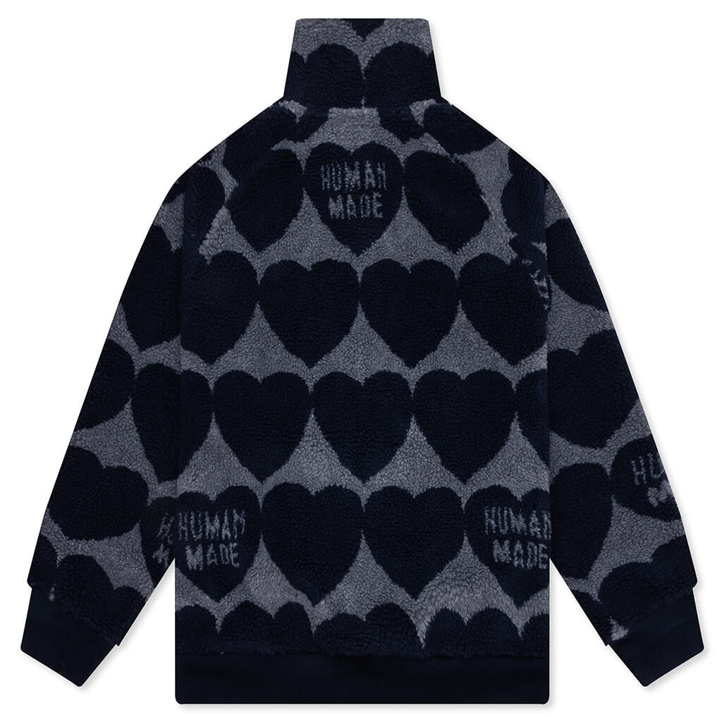 Heart Fleece Jacket Navy