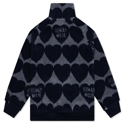 Heart Fleece Jacket Navy
