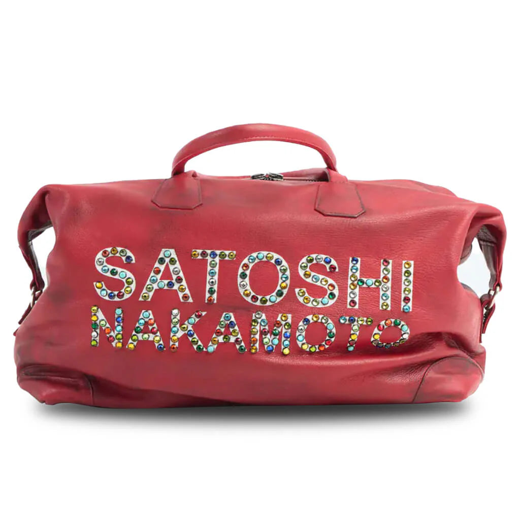 Studded Weekender Bag Red