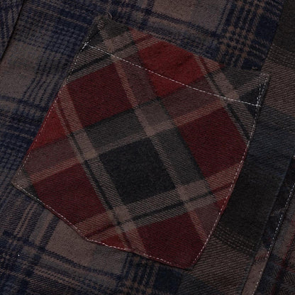 Flannel Shirt 7 Cuts Shirt Over Dye Brown