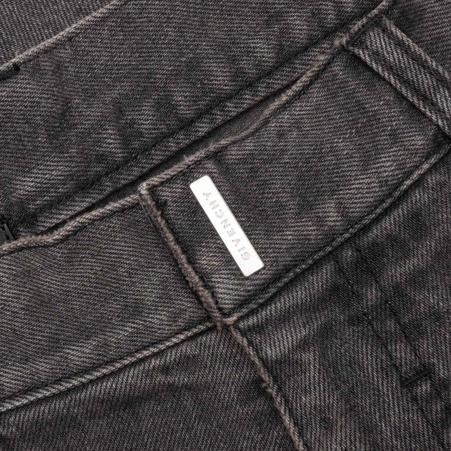 Distressed Denim Trousers Black