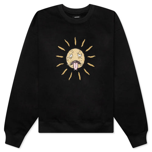 Beaded Sun Crewneck Worn Black