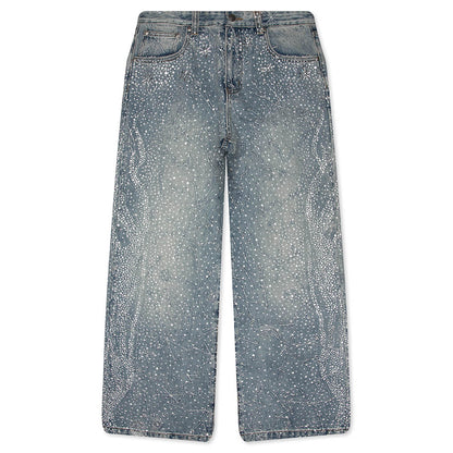 20K Zodiac Diamond Denim Pants Blue