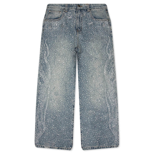 20K Zodiac Diamond Denim Pants Blue