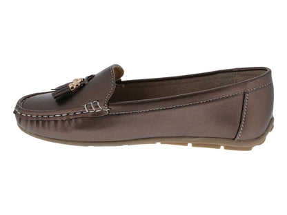 Comfort Fit Mocasines Bronce para Mujer
