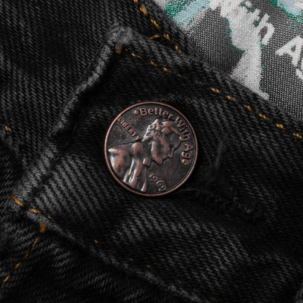 Monroe Triple Wide Denim Short Black