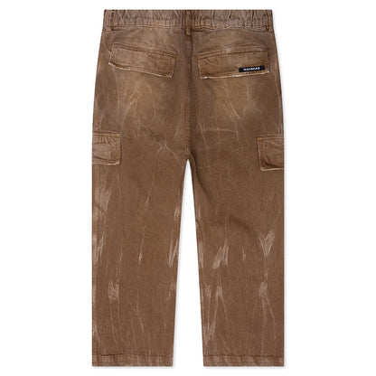 Denim Oversized Cargos Brown Wash