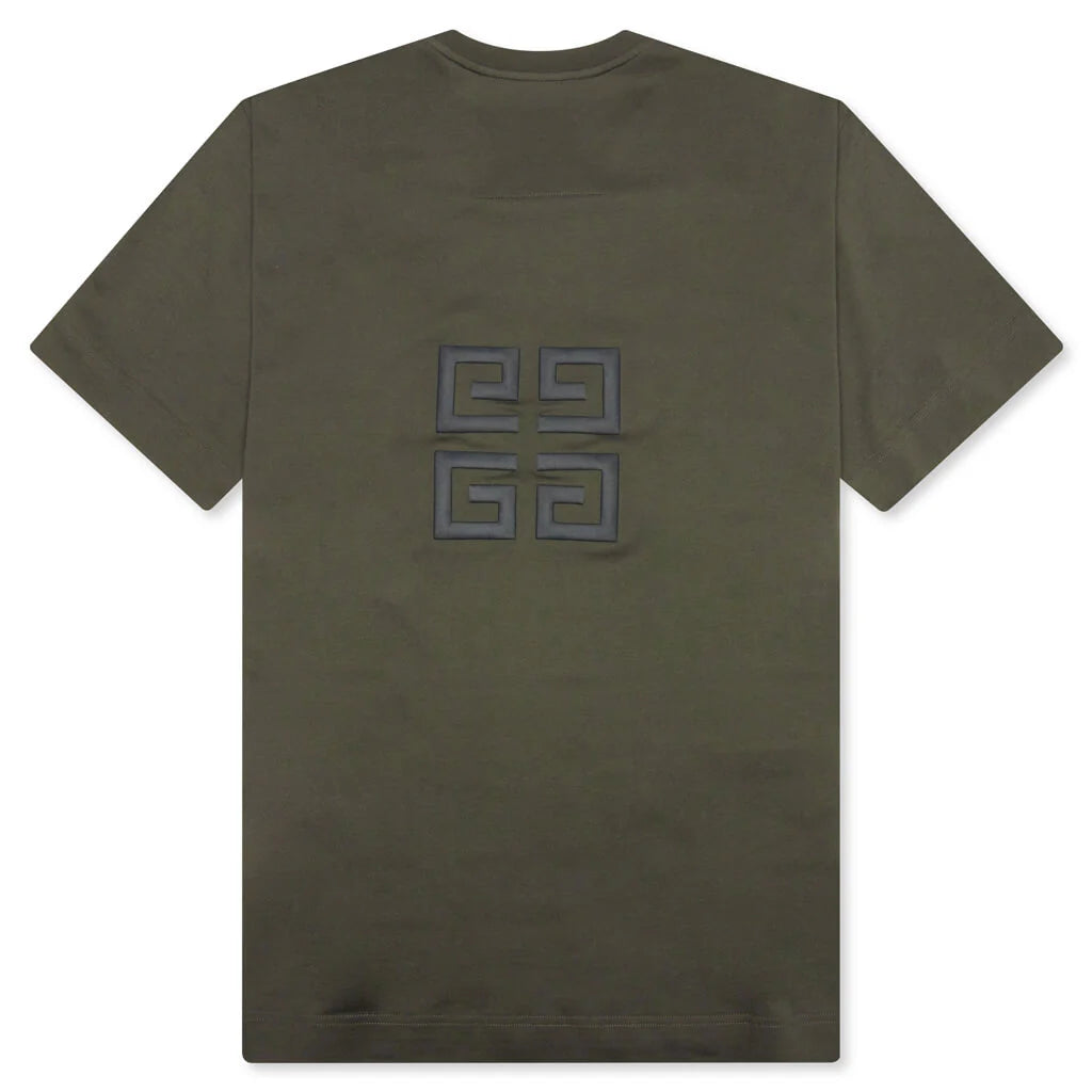 Oversized Fit Givenchy Embroidery T Shirt Greyish Green